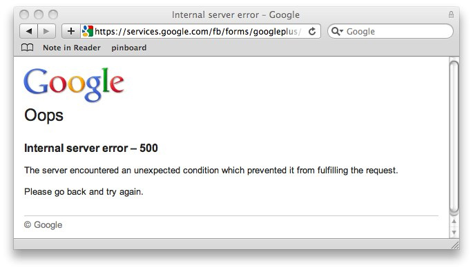 internal server error message mockup